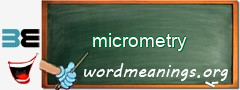 WordMeaning blackboard for micrometry